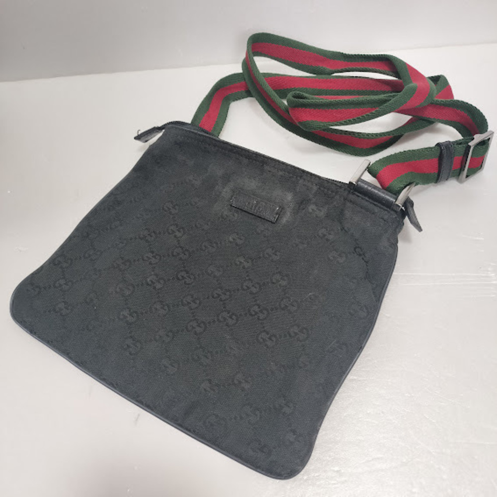 Gucci GG Canvas Sherry Shoulder Bag Black